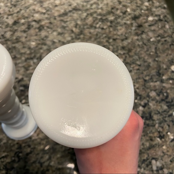 Mid Century Milk Glass Pilar Candle Holder Vintage - Picture 4 of 6